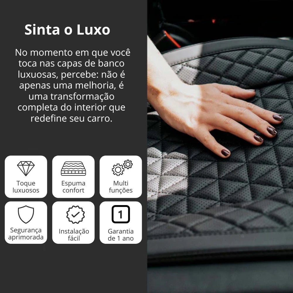 Capas de Bancos Premium | Bancos Dianteiros e Traseiros + Cabeceiras